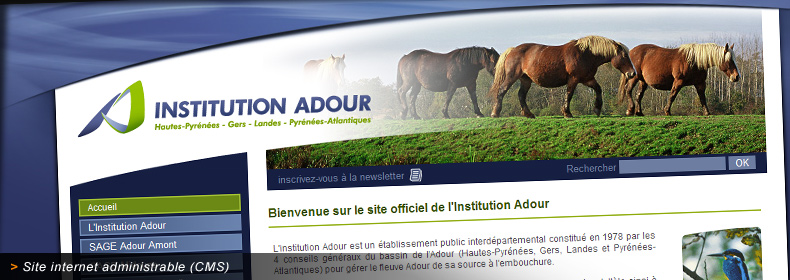 Site internet de l'Institution Adour et de ses missions