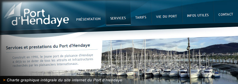 Habillage graphique du site internet du Port d'Hendaye