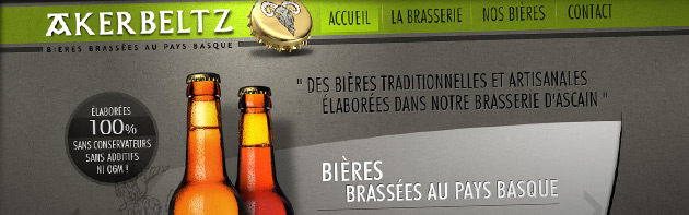 Bières basques Akerbeltz - Habillage graphique du site vitrine des Bières basques artisanales Akerbeltz