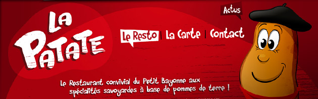 Restaurant La Patate à Bayonne - Habillage graphique du site vitrine du Restaurant La Patate à Bayonne